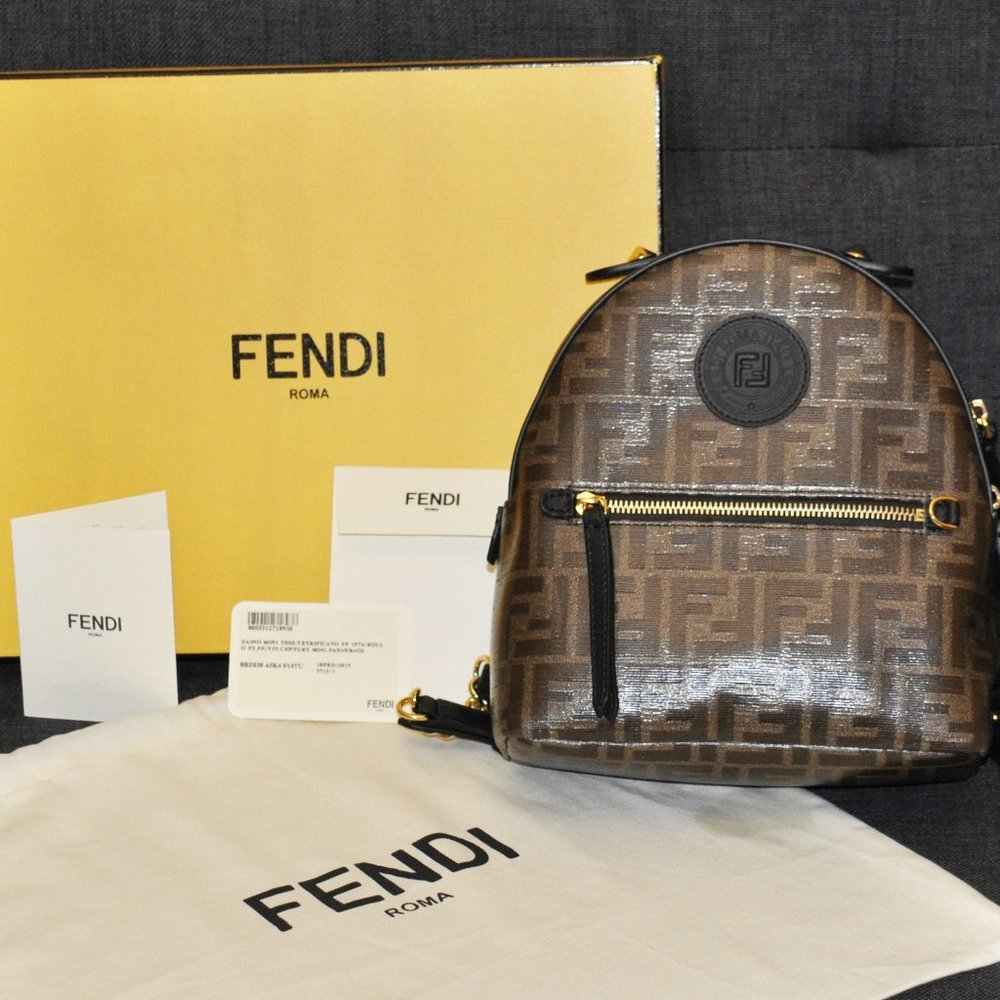 FENDI Brand New!! AUTHENTIC Mini Coated Backpack